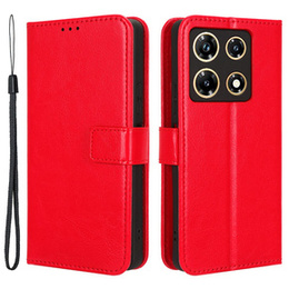 Pattintható tok a Infinix Note 30 Pro 4G, Crazy Horse Wallet, piros