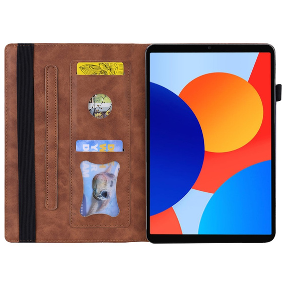 Tok Xiaomi Redmi Pad SE 8.7, Classic, tolltartóval, barna