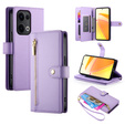 Pattintható tok a Oppo Reno 13 5G, Wallet Zipper Pocket, lila