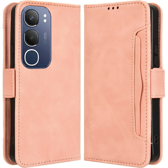 Pattintható tok a Vivo Y19s, Card Slot, rózsaszín