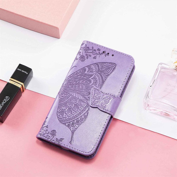 Pattintható tok a Motorola Moto G85, Butterfly, lila