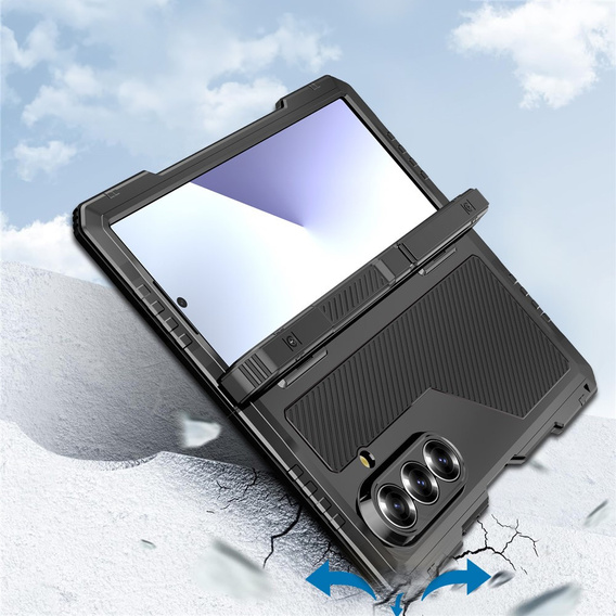 Páncélozott alumínium tok állvánnyal és tolltartóval Samsung Galaxy Z Fold7 5G készülékhez