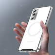 Kameravédő tok Samsung Galaxy S20 FE, CamShield MagSafe, átlátszó / ezüst