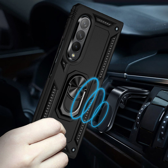 Páncélozott telefontok a Samsung Galaxy Z Fold3 5G, Nox Case Ring, fekete