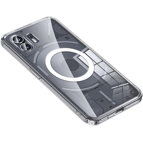 Tok a Nothing Phone 2 készülékhez, Fusion hibrid tok, MagSafe-hoz, átlátszó