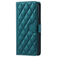 Flap tok Samsung Galaxy A55 5G, Rhombus Crossbody Leather, sötétzöld