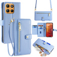 Pattintható tok a Motorola Moto G15 / G15 Power, Wallet Zipper Pocket, kék