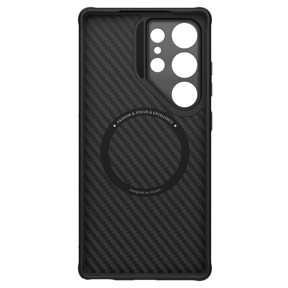 Tok Samsung Galaxy S25 Ultra, páncélozott Nillkin, Carboprof Case, Magsafe, fekete