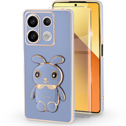Tok Xiaomi Redmi Note 13 5G, Rabbit, kék + Edzett üveg 9H