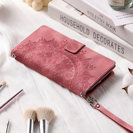 Pattintható tok a Xiaomi Redmi Note 13 Pro 4G / Xiaomi Redmi Note 14S / Xiaomi Poco M6 Pro 4G, Mandala, rózsaszín rose gold