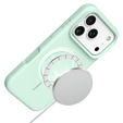 Szilikonhüvely iPhone 17 Pro készülékhez, MagSafe, ütésgátló, zöld