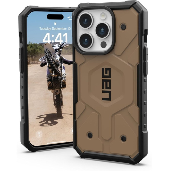 Urban Armor Gear Telefontok a iPhone 15 Pro, Pathfinder MagSafe, barna