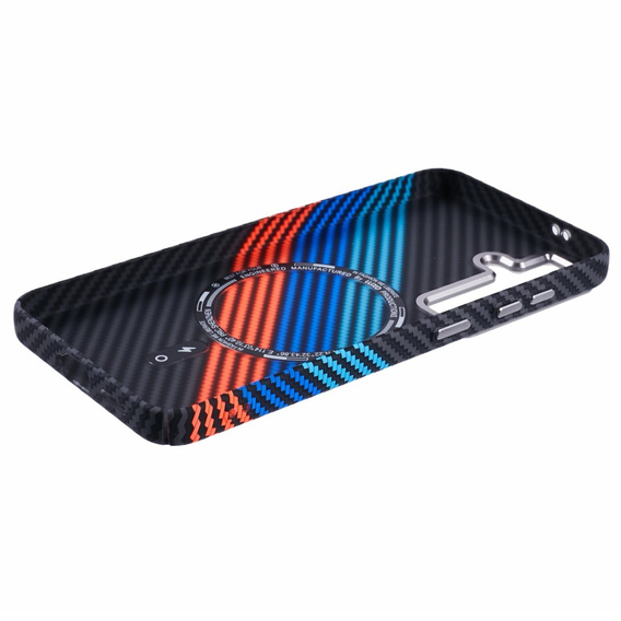 Tok Samsung Galaxy S25, Carbon Fiber MagSafe, sötétkék