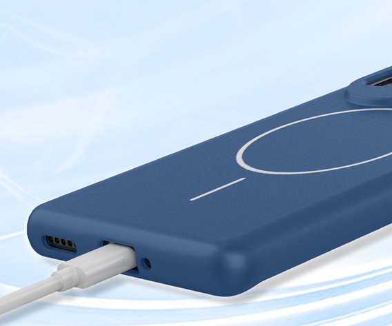 Szilikon tok a Google Pixel 10 Pro XL-hez, MagSafe-hoz, kék