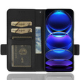 Pattintható tok a Xiaomi Redmi Note 12 5G / POCO X5 5G, Wallet Litchi Magnet, fekete