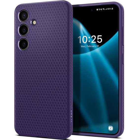 A Spigen tok Samsung Galaxy S24, Liquid Air, lila + 9H edzett üveghez