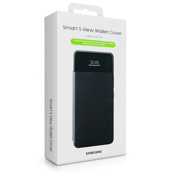 Eredeti Samsung tok a Galaxy A53 5G, S View Wallet Cover, fekete