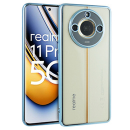 A Realme 11 Pro 5G / Pro+ 5G tok, Electroplating Frame, átlátszó / kék