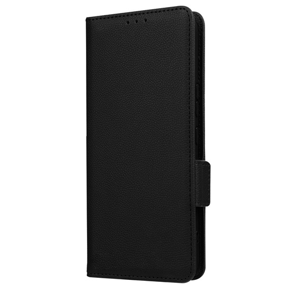 Pattintható tok a Nokia X30 5G, Wallet Litchi Magnet Case, fekete