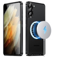 Kameravédő tok Samsung Galaxy S21 FE 5G, CamShield MagSafe, átlátszó / fekete