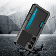 Tok Samsung Galaxy A55 5G, Card Holder Kickstand, fekete