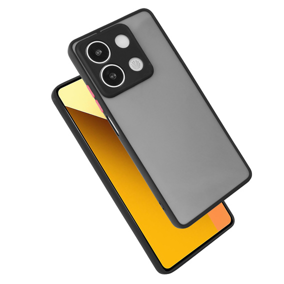 Szilikon tok Xiaomi Redmi Note 13 5G, kamera védelemmel, átlátszó / fekete + edzett üveg 9H