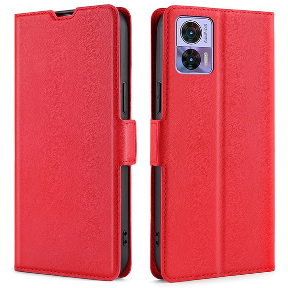 Pattintható tok a Motorola Edge 30 Neo 5G, Wallet Thin Magnet, piros