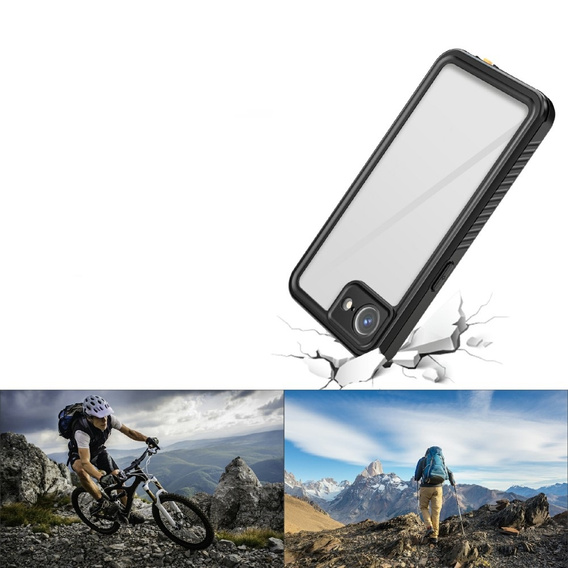 IP68 vízálló tok iPhone 16E, Redpepper, fekete