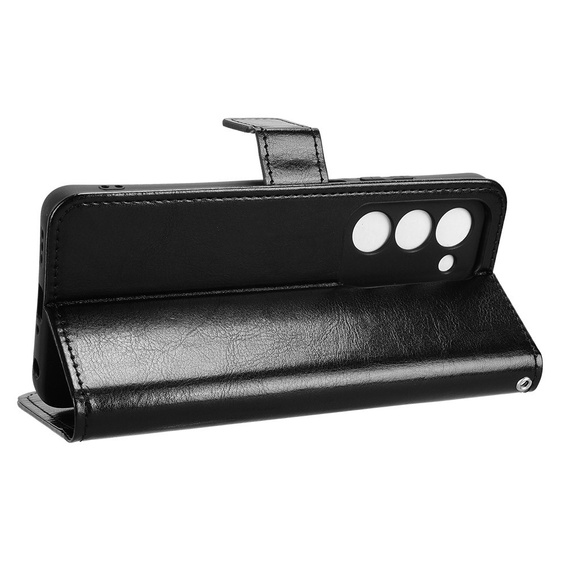 Pattintható tok a Oppo A5 5G / A5m, Crazy Horse Wallet, fekete