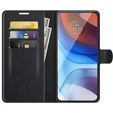 Pattintható tok a Motorola Moto E7 Power / E7i Power, Wallet Litchi Texture, fekete