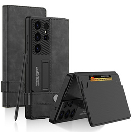 Pattintható tok Samsung Galaxy S25 Ultra, GKK Card Slot Wallet, fekete