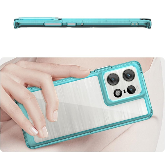 Telefontok a Motorola Edge 50 Pro, Fusion Hybrid, átlátszó / kék