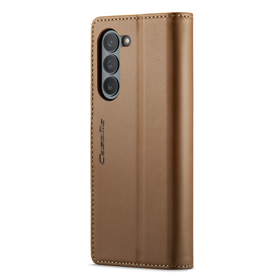 CASEME flip tok Samsung Galaxy Z Fold6 5G, Litchi Wallet, barna