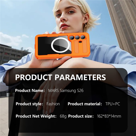 REDPEPPER vízálló tok Samsung Galaxy S26-hoz, narancssárga