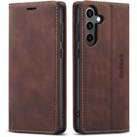 Telefontok a Samsung Galaxy A55, ERBORD Vintage, kávé + üveg a képernyőhöz