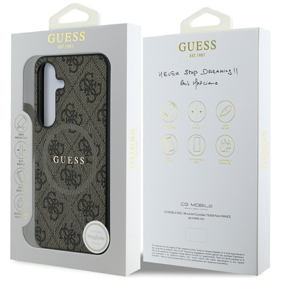 GUESS Telefontok a Samsung Galaxy S25, 4G Ring Classic Logo, barna