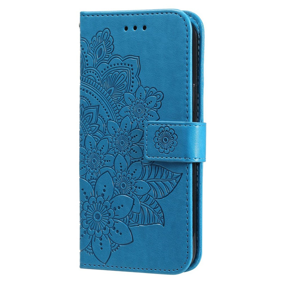 Pattintható tok a Samsung Galaxy A14 4G/5G, Mandala Flower, kék