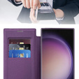 Pattintható tok a Samsung Galaxy S24 Ultra, RFID Wallet MagSafe CamShield, lila