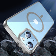 Telefontok a iPhone 14, ERBORD Hybrid MagSafe Case, ezüst