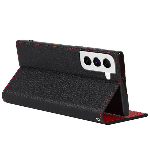 Bőr tok a Samsung Galaxy S22, ERBORD Grain Leather, fekete