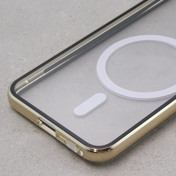 Magnetic Dual Glass MagSafe tok Samsung Galaxy S23, arany