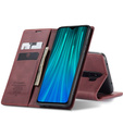CASEME tok Xiaomi Redmi Note 8 Pro, Leather Wallet Case, piros