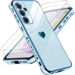 Telefontok a Samsung Galaxy A54 5G, Electro heart, kék + 2x üveg 9H