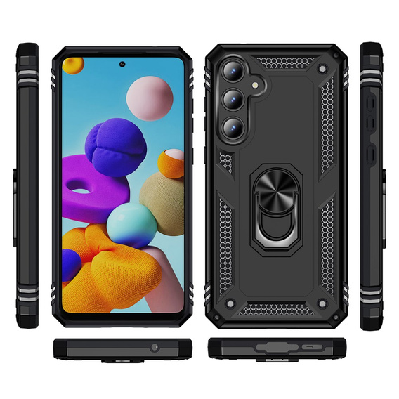 Páncélozott telefontok a Samsung Galaxy A55 5G, Nox Case Ring, fekete