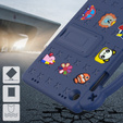 Gyermek tok Samsung Galaxy Tab A9+, Cute Patterns, állvánnyal, sötétkék