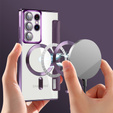 Pattintható tok a Samsung Galaxy S22 Ultra 5G, RFID Wallet MagSafe CamShield, lila