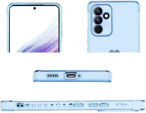 tok Samsung Galaxy A35 5G, Electro heart, kék + Full Glue Kerámiaüveg