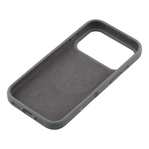 Szilikon tok iPhone 17 Pro Max készülékhez, MagSafe, ütésgátló, szürke
