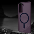 Tok Samsung Galaxy S21-hoz, MagSafe, ERBORD Matt Case, sötétlila + képernyőüveg