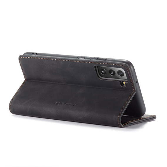 CASEME tok Samsung Galaxy S22+ Plus 5G, Leather Wallet Case, fekete
